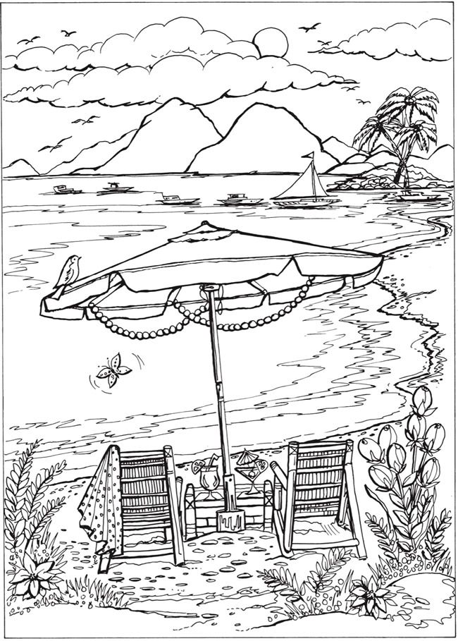 Best 40 Adult Coloring Pages Beach House Ideas 4