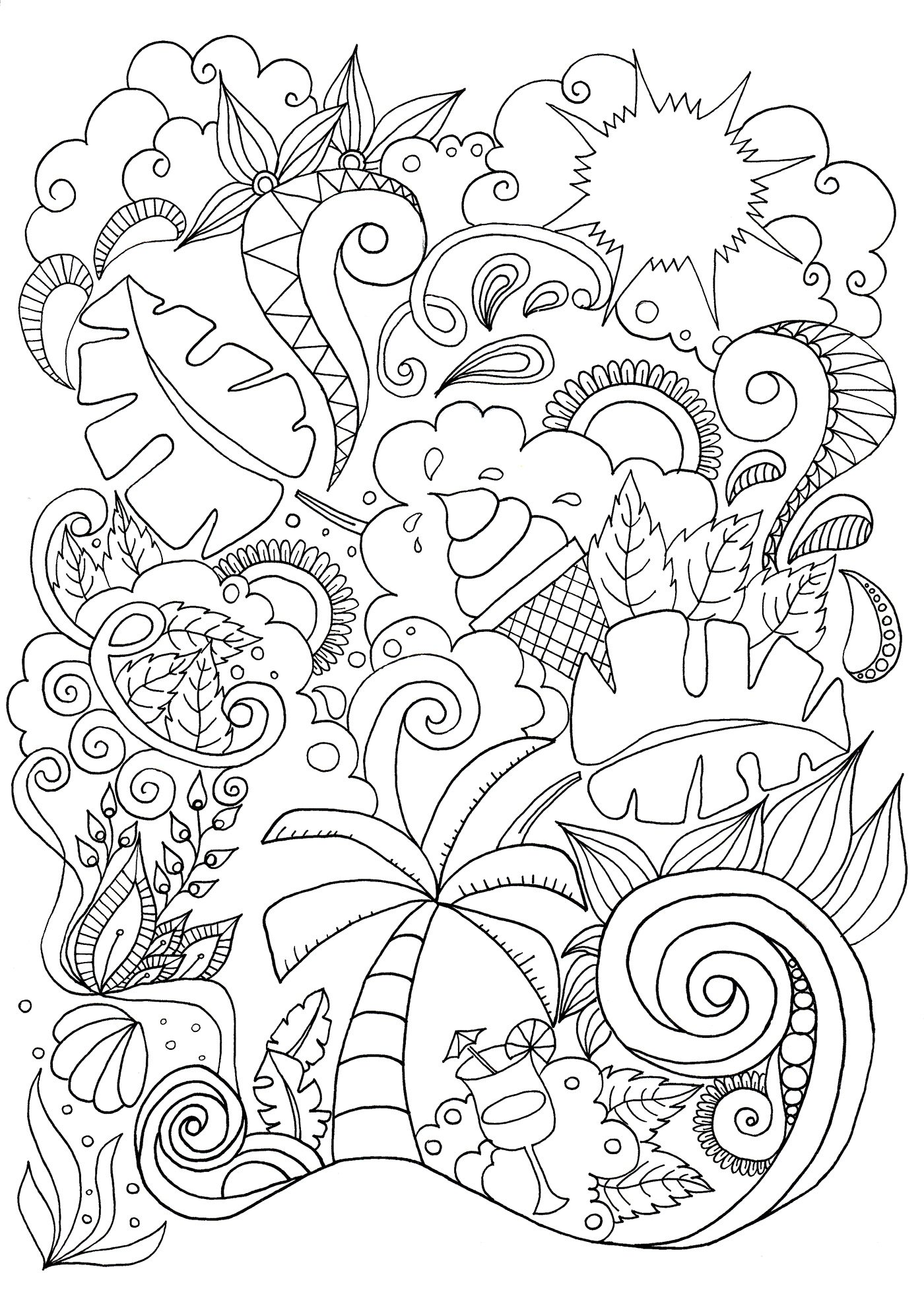 Best 40 Summer Drawings Doodles Coloring Pages Ideas 23