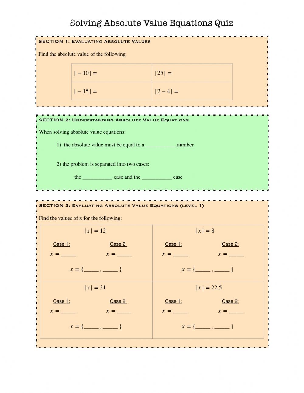 Best 50 Absolute Value Worksheets Ideas 29