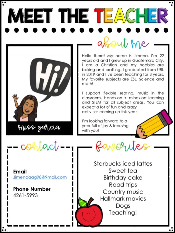 Best 50 Meet The Teacher Template Printable Ideas 27