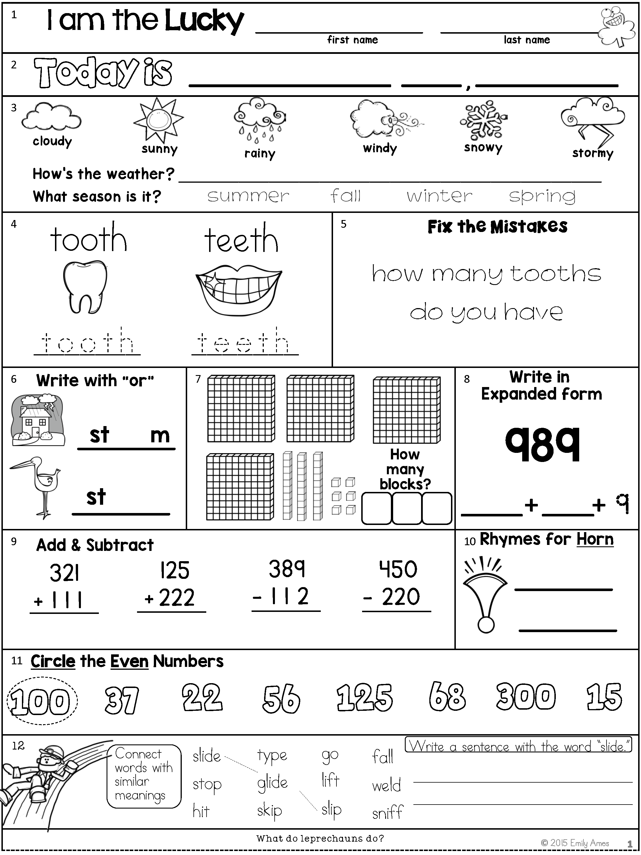 30 2Nd Grade Daily Worksheets