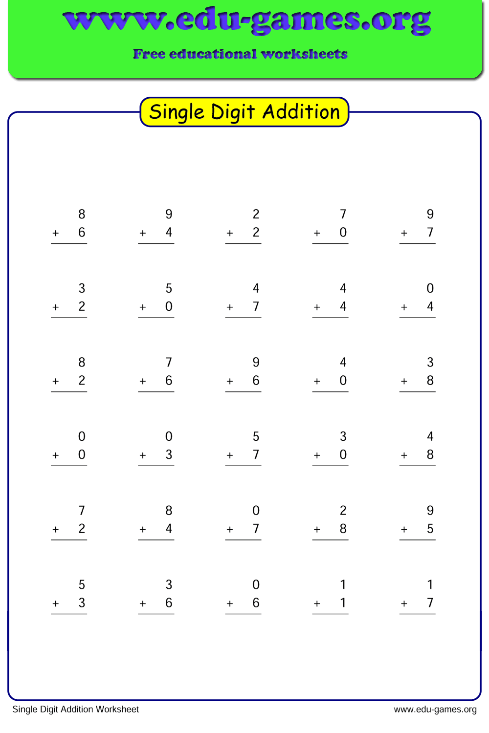 30 Addition Worksheets Class 5