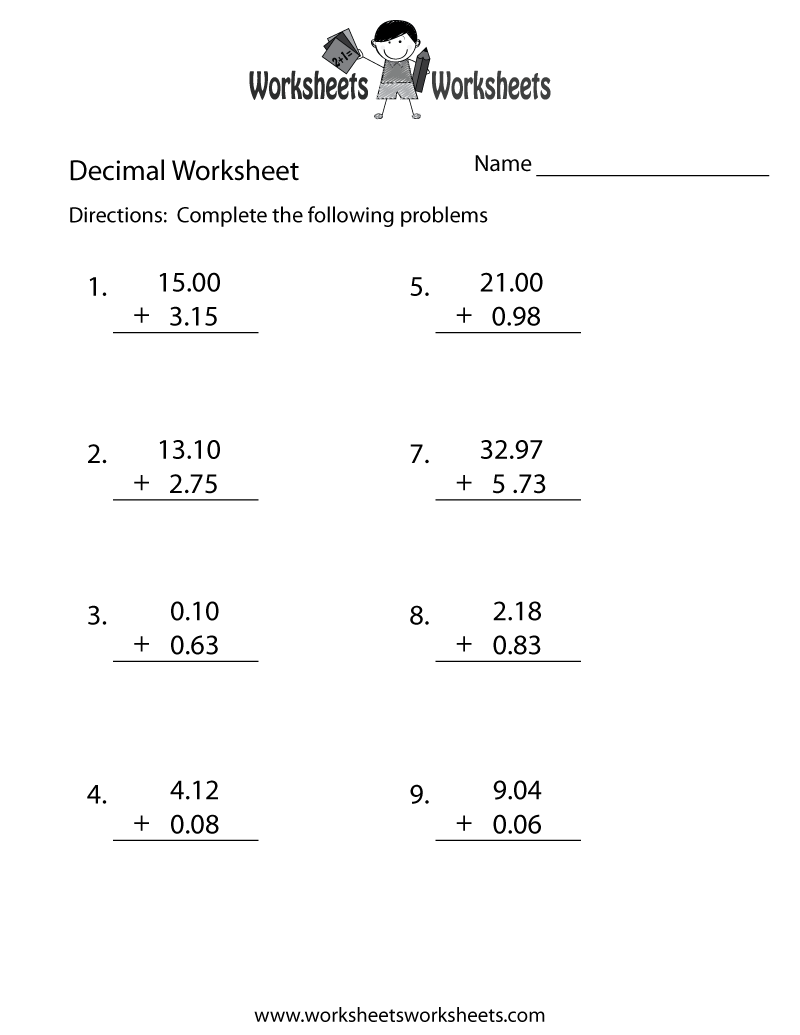 35 Addition Worksheets Class 5