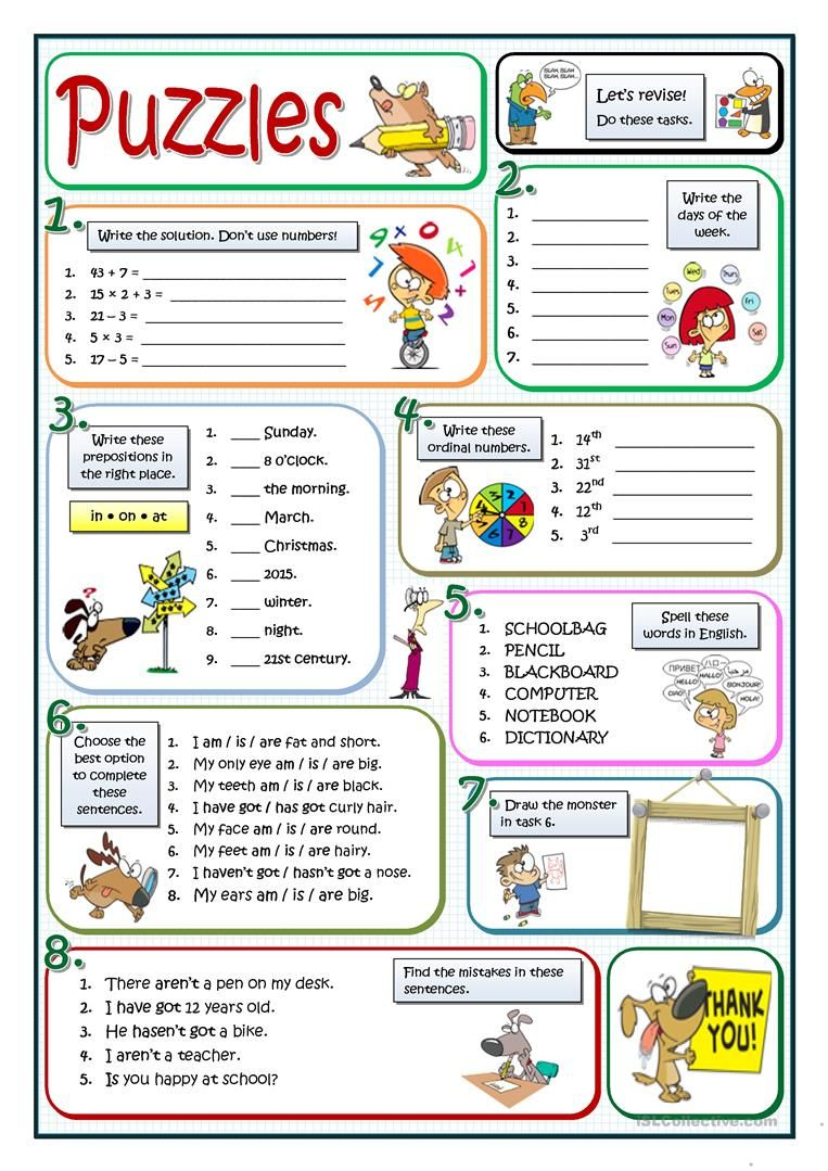 35 Worksheets For Kindergarten Puzzle