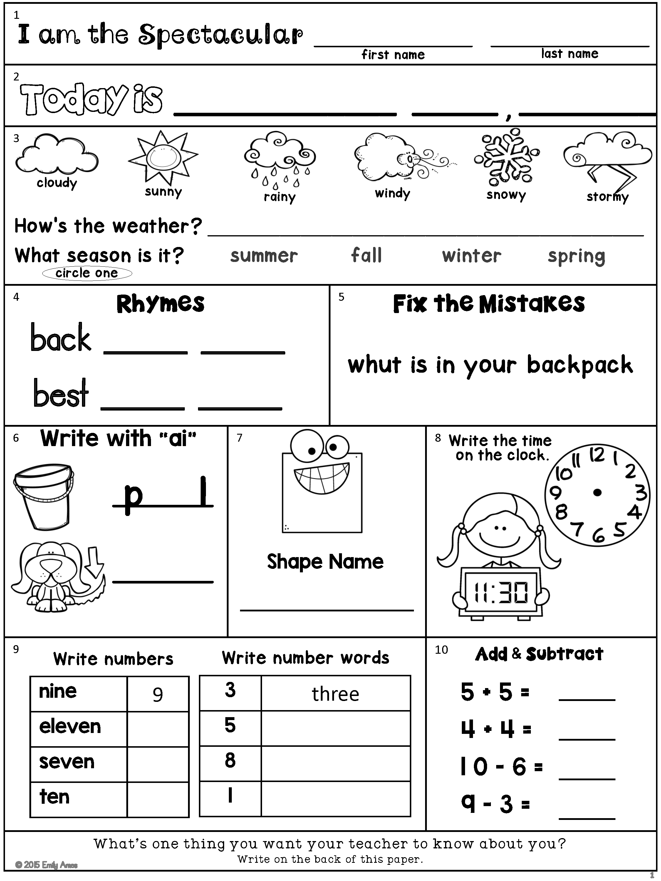 21 2Nd Grade Daily Worksheets